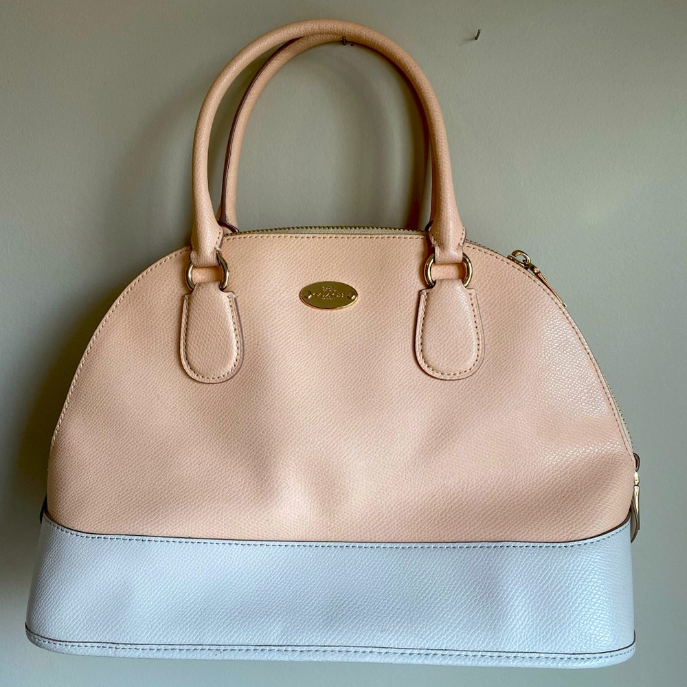 Coach top handle handbag with crossbody strap